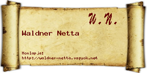 Waldner Netta névjegykártya